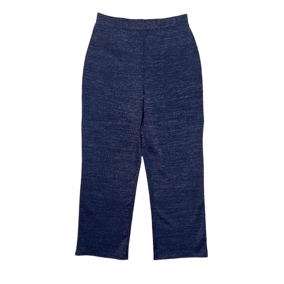 🎁 Lovers + Friends Ruby Cropped Pull On Pants in Navy Blue Metallic Size Small - Picture 2 of 7
